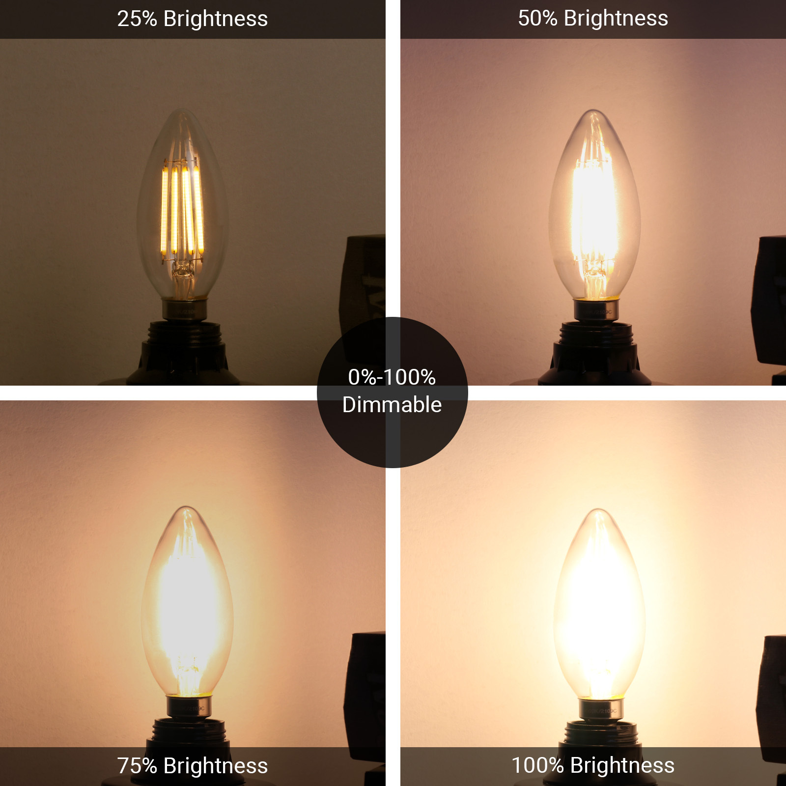 B11 E12 LED Candelabra Bulbs Dimmable 4W(40 Watt Equivalent), Chandelier Light Bulbs 400lm, 3000K Soft White, Ceiling Fan Bulbs for Candle Light, Home Decor, Wall Lamps, Table Lamps, 12 Pack