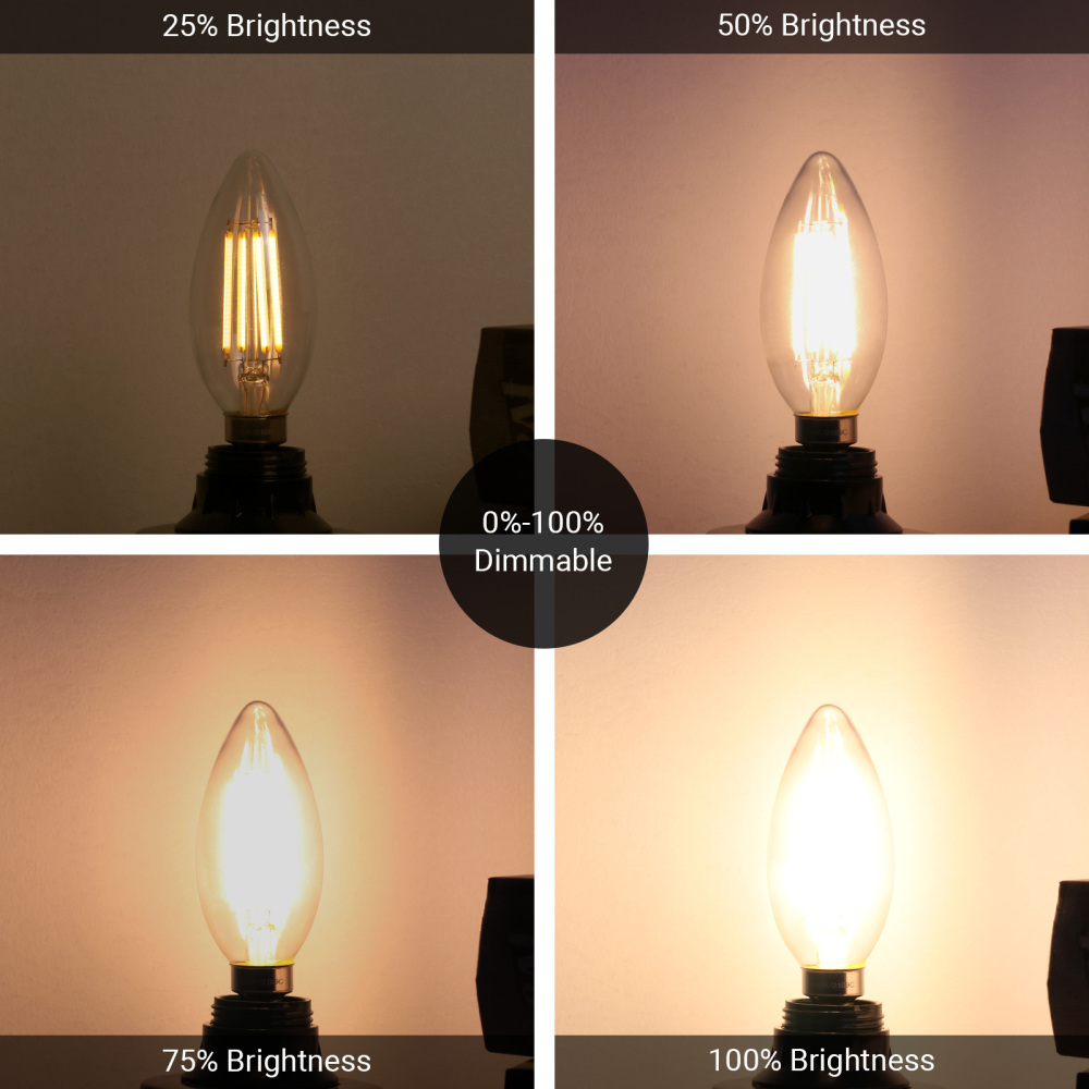 B11 E12 LED Candelabra Bulbs Dimmable 4W(40 Watt Equivalent), Chandelier Light Bulbs 400lm, 3000K Soft White, Ceiling Fan Bulbs for Candle Light, Home Decor, Wall Lamps, Table Lamps, 12 Pack