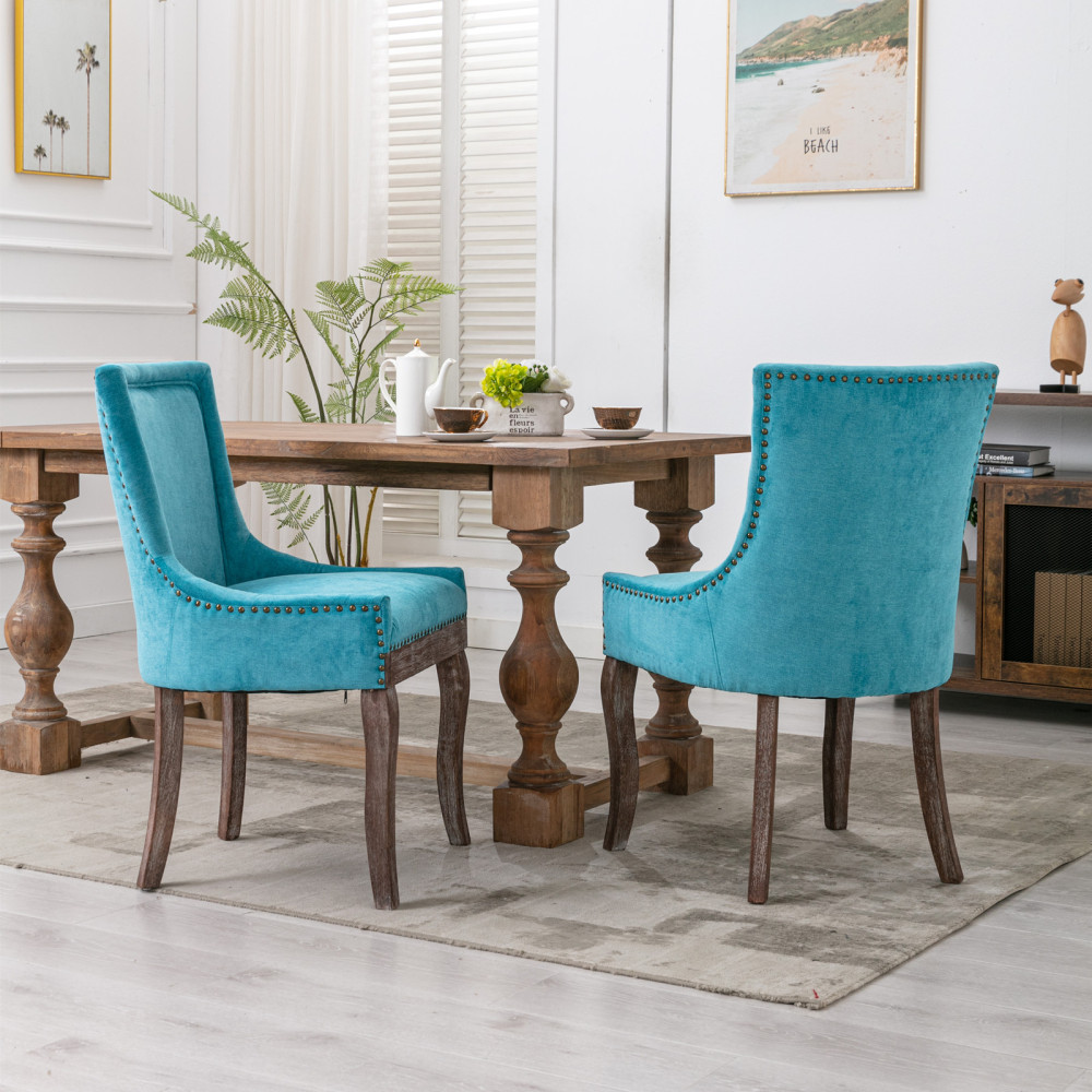 Ultra Side Dining Chair, Bronze nail head,Set of 2，