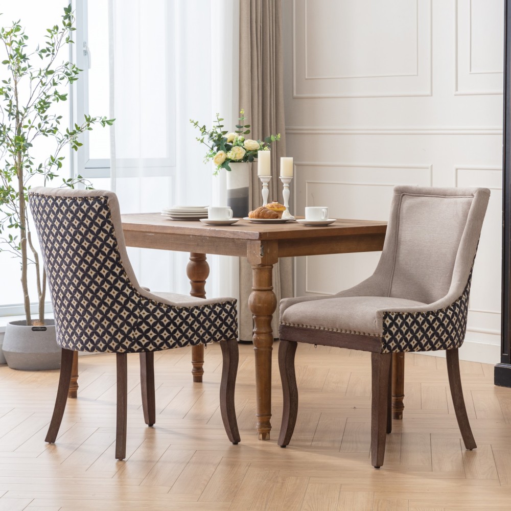 Ultra Side Dining Chair, Bronze nail head,Set of 2，
