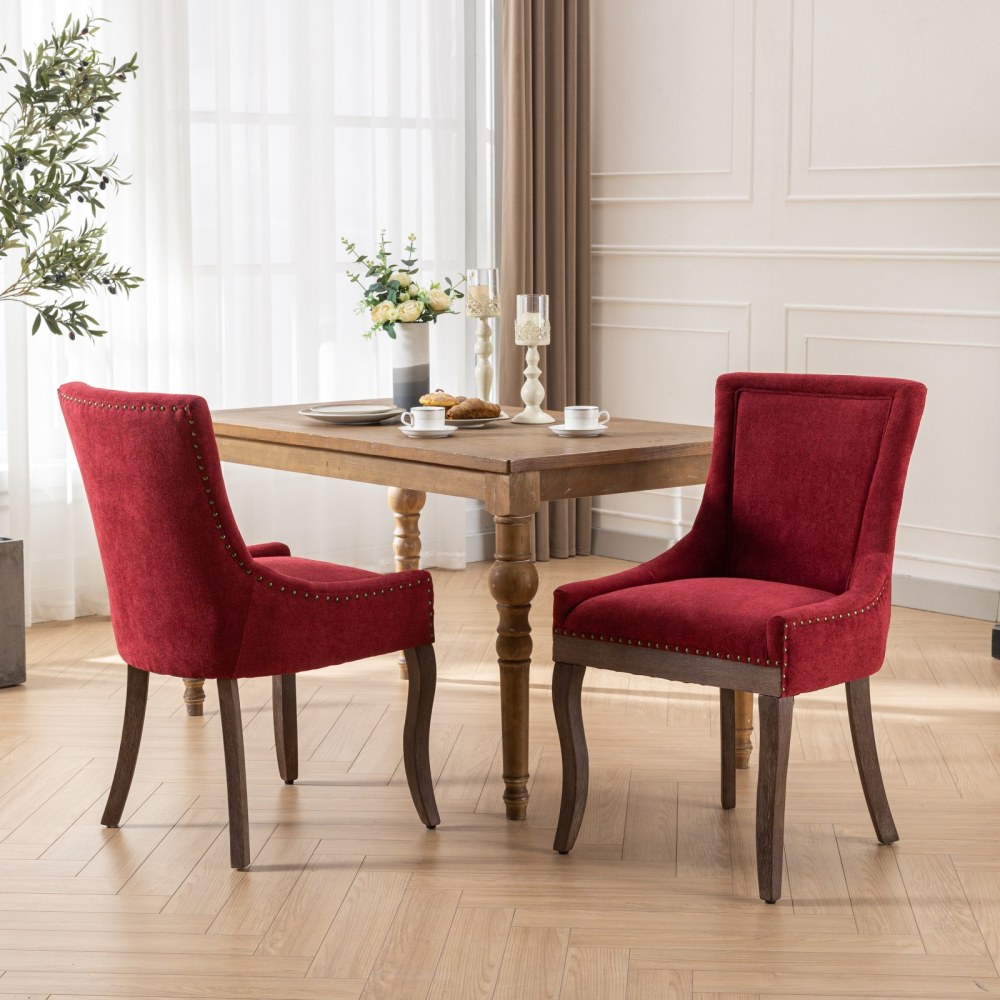 Ultra Side Dining Chair, Bronze nail head,Set of 2，