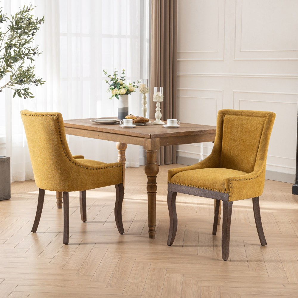 Ultra Side Dining Chair, Bronze nail head,Set of 2，
