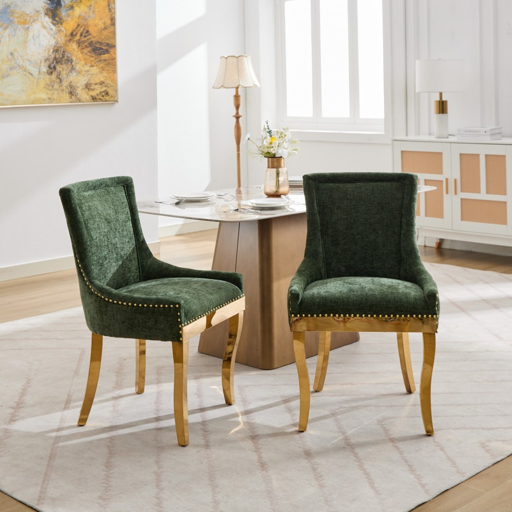 Ultra Side Dining Chair, Bronze nail head,Set of 2，