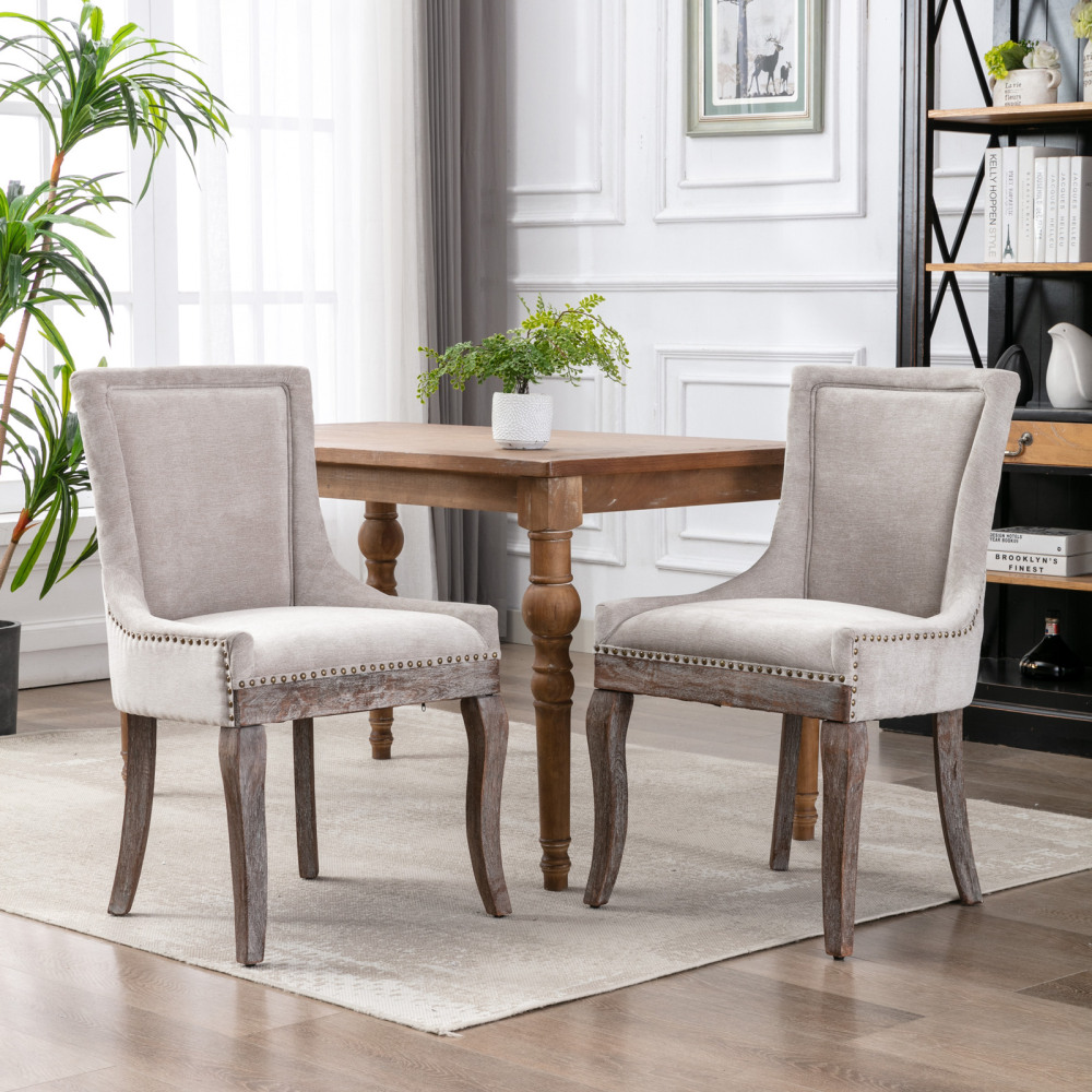 Ultra Side Dining Chair, Bronze nail head,Set of 2，