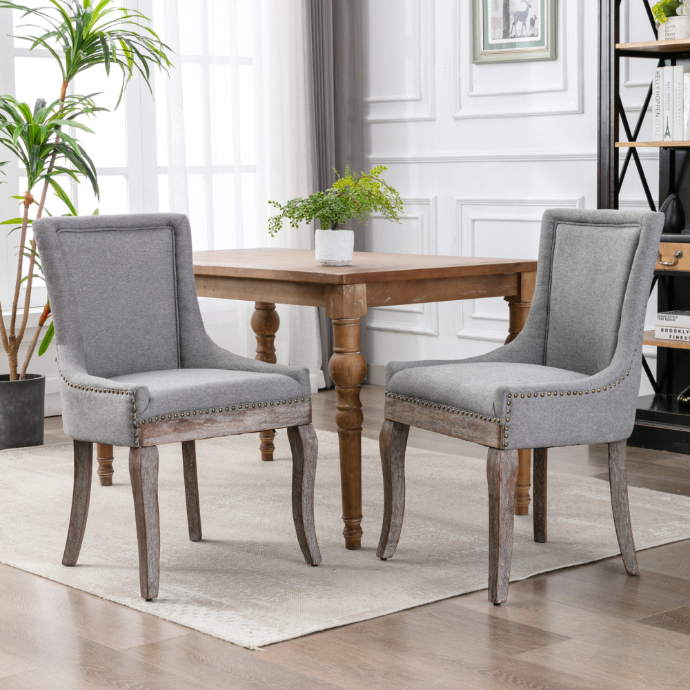 Ultra Side Dining Chair, Bronze nail head,Set of 2，