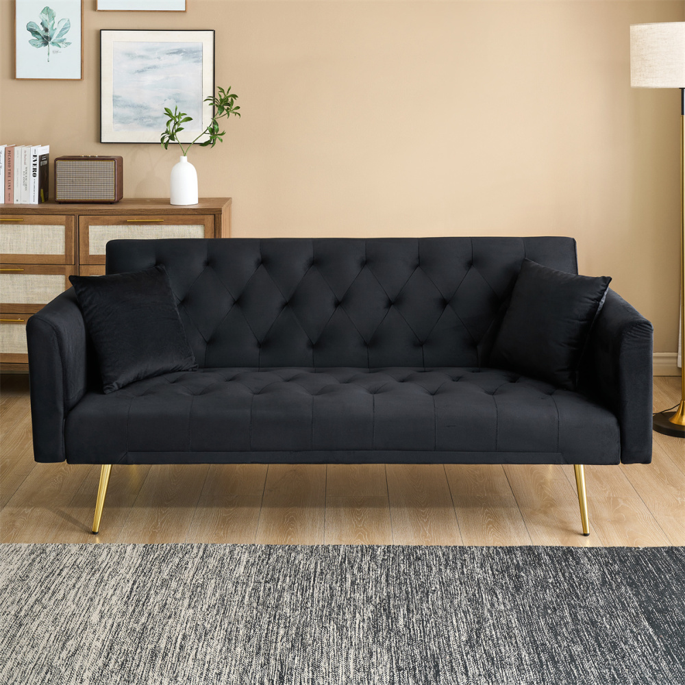71-inch convertible love seat sofa, American vintage velvet material, suitable for small living room, bedroom, office