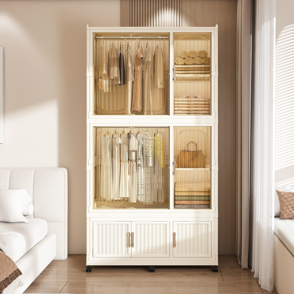 Portable Wardrobe Closet Storage Organizer for Clothes