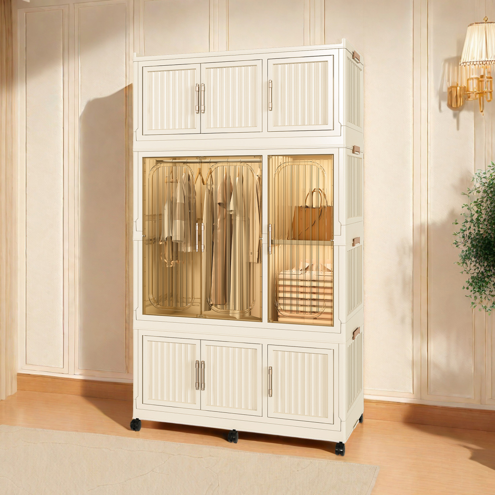 Portable Wardrobe Closet Storage Organizer for Clothes