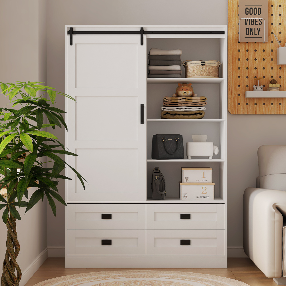 Tall Bedroom Armoire Wardrobe Closet Clothing Storage Cabinet