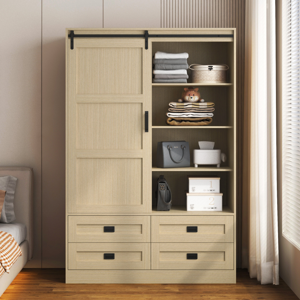 Tall Bedroom Armoire Wardrobe Closet Clothing Storage Cabinet