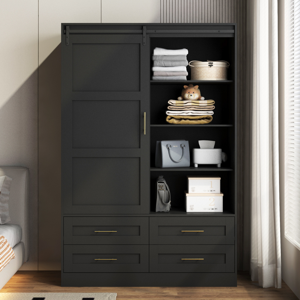 Tall Bedroom Armoire Wardrobe Closet Clothing Storage Cabinet