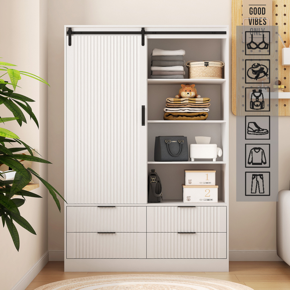 Tall Bedroom Armoire Wardrobe Closet Clothing Storage Cabinet