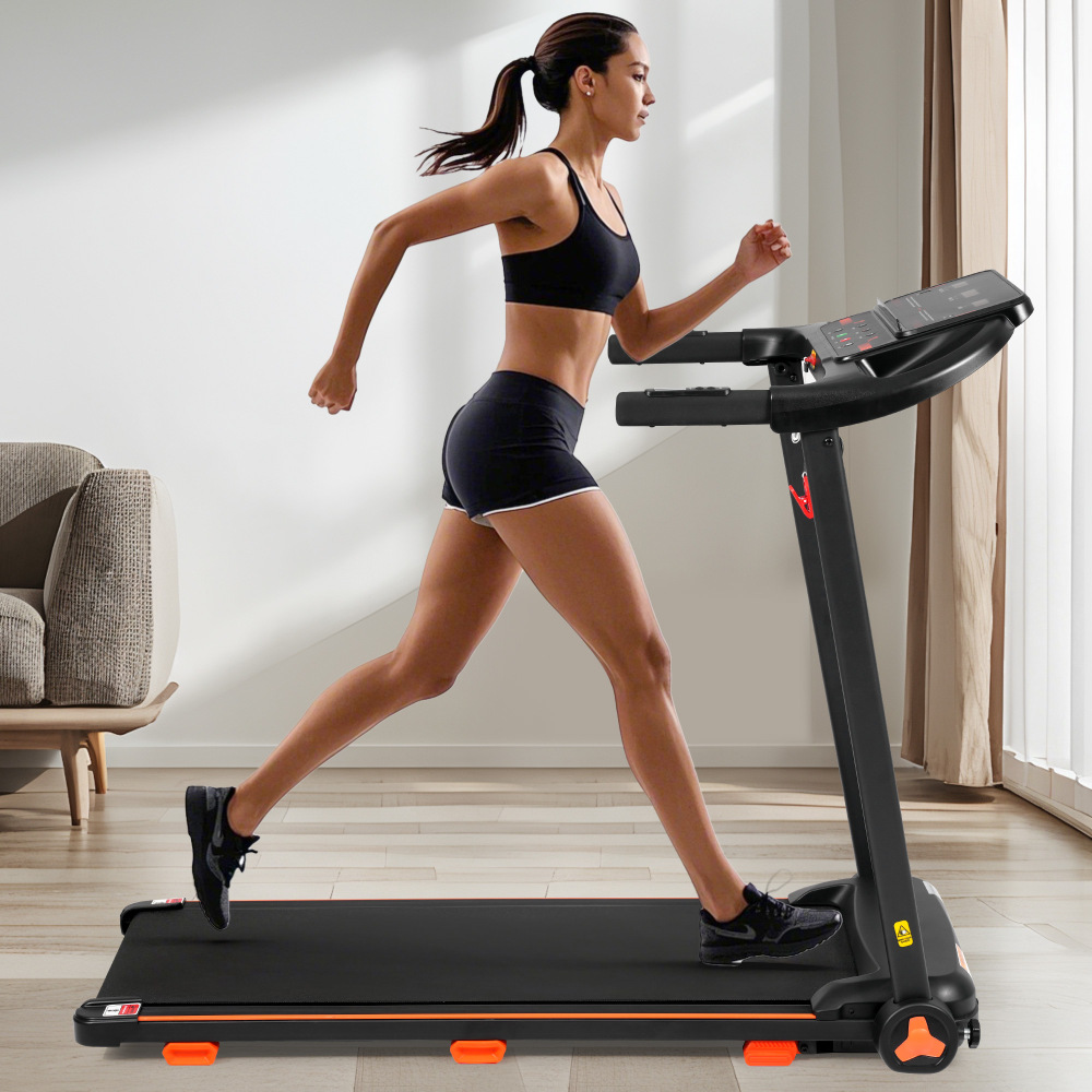 Treadmills for Home, 2.5HP Quiet Folding Treadmill with Heart Rate Sensor, 300lbs Weight Capacity, 7.5MPH, Incline Treadmill With USB Charge Station For Android & Bluetooth Speaker, 6 Shock-Absorbing