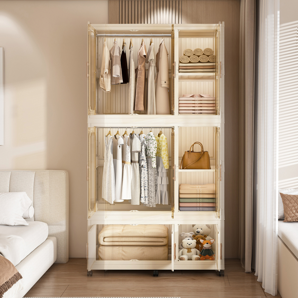 Portable Wardrobe Closet Storage Organizer for Clothes