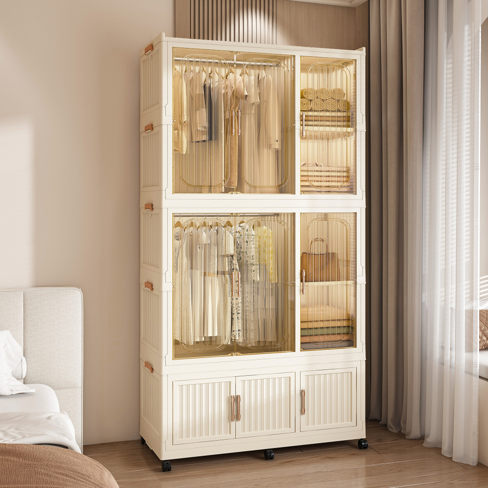 Portable Wardrobe Closet Storage Organizer for Clothes