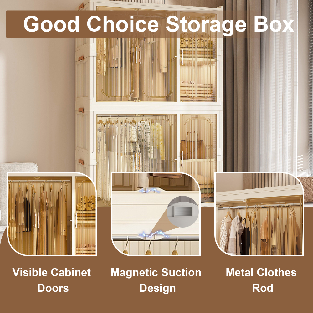 Portable Wardrobe Closet Storage Organizer for Clothes