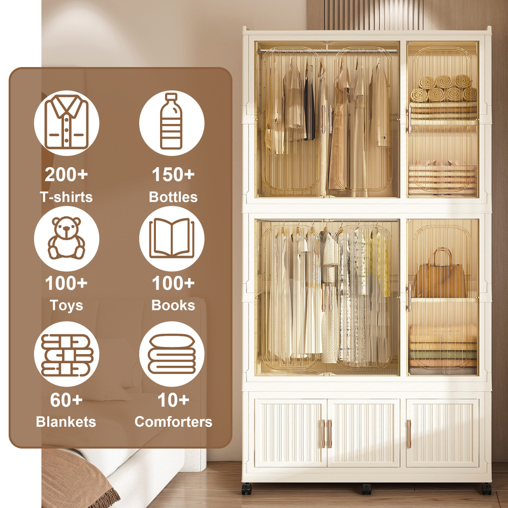 Portable Wardrobe Closet Storage Organizer for Clothes