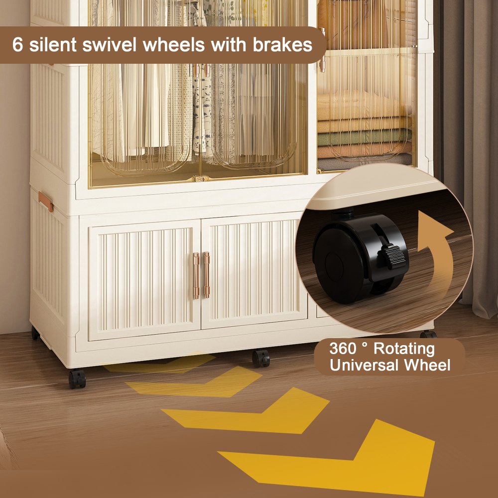 Portable Wardrobe Closet Storage Organizer for Clothes
