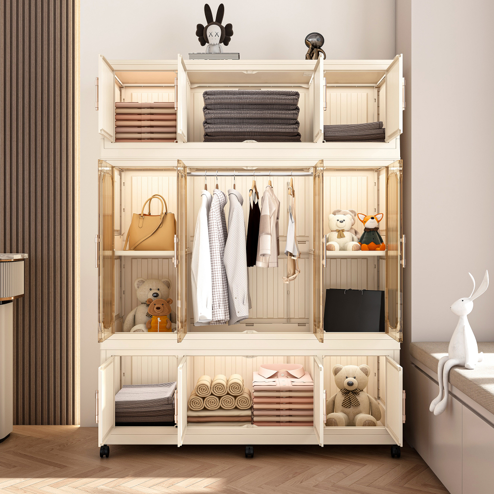 Portable Wardrobe Closet Storage Organizer for Clothes
