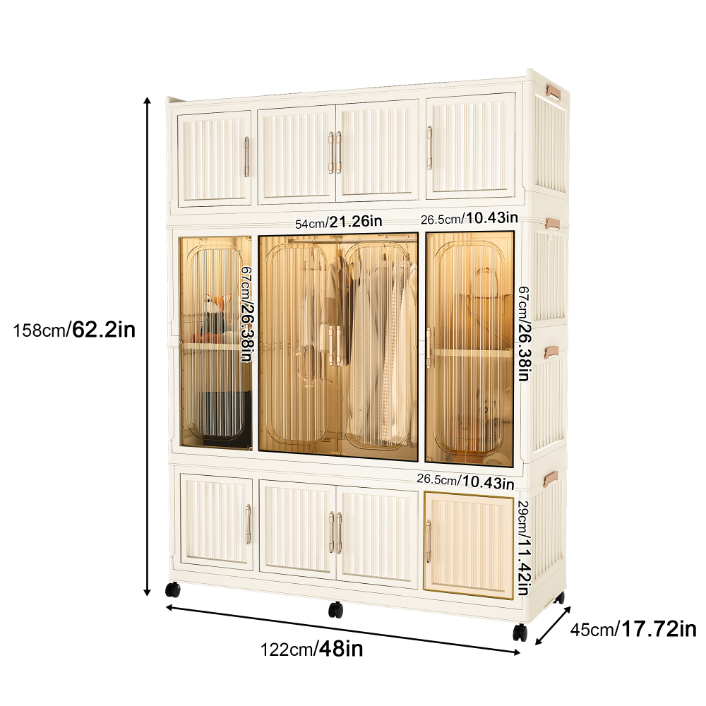 Portable Wardrobe Closet Storage Organizer for Clothes