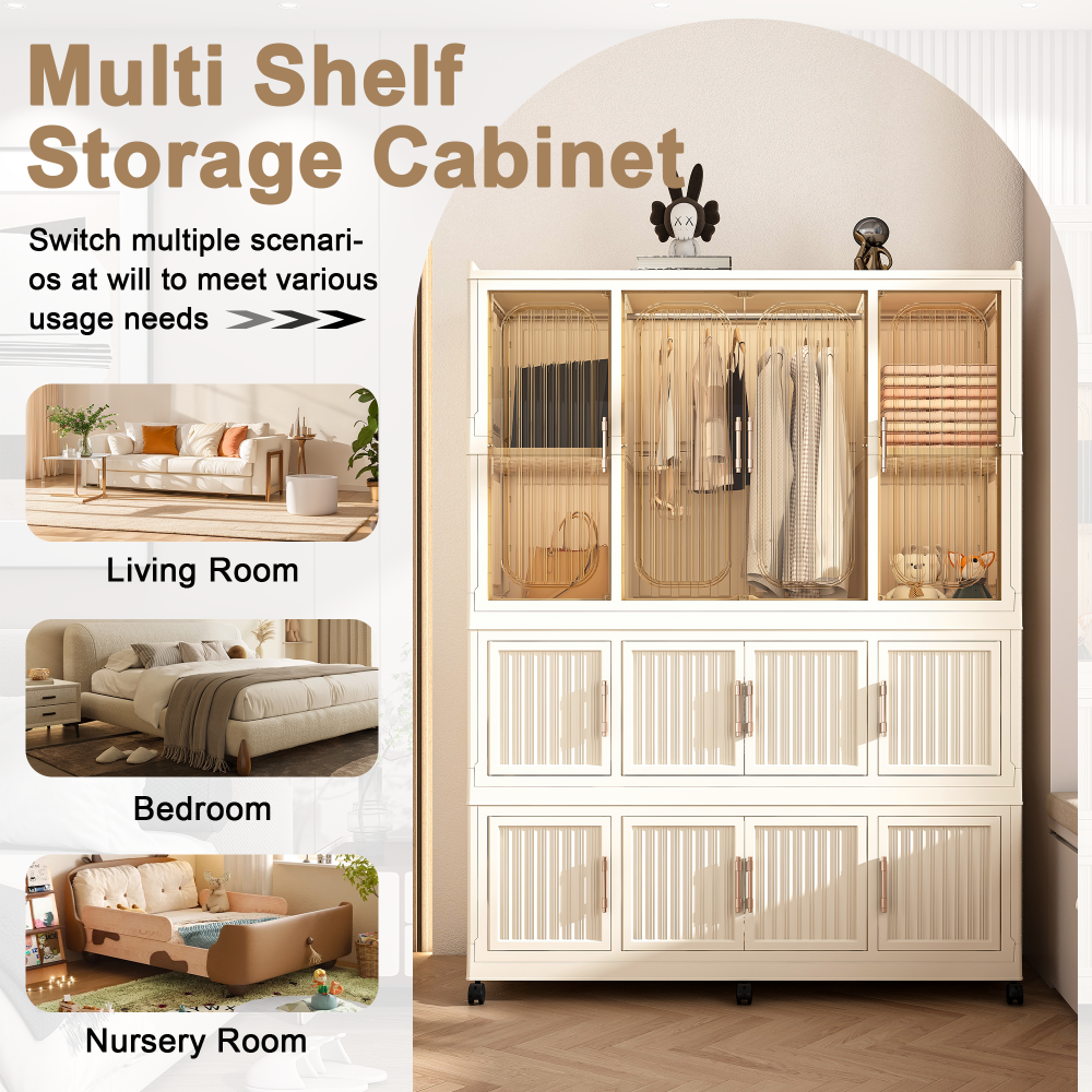Portable Wardrobe Closet Storage Organizer for Clothes