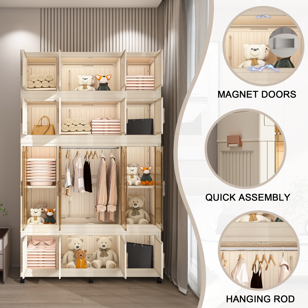 Portable Wardrobe Closet Storage Organizer for Clothes
