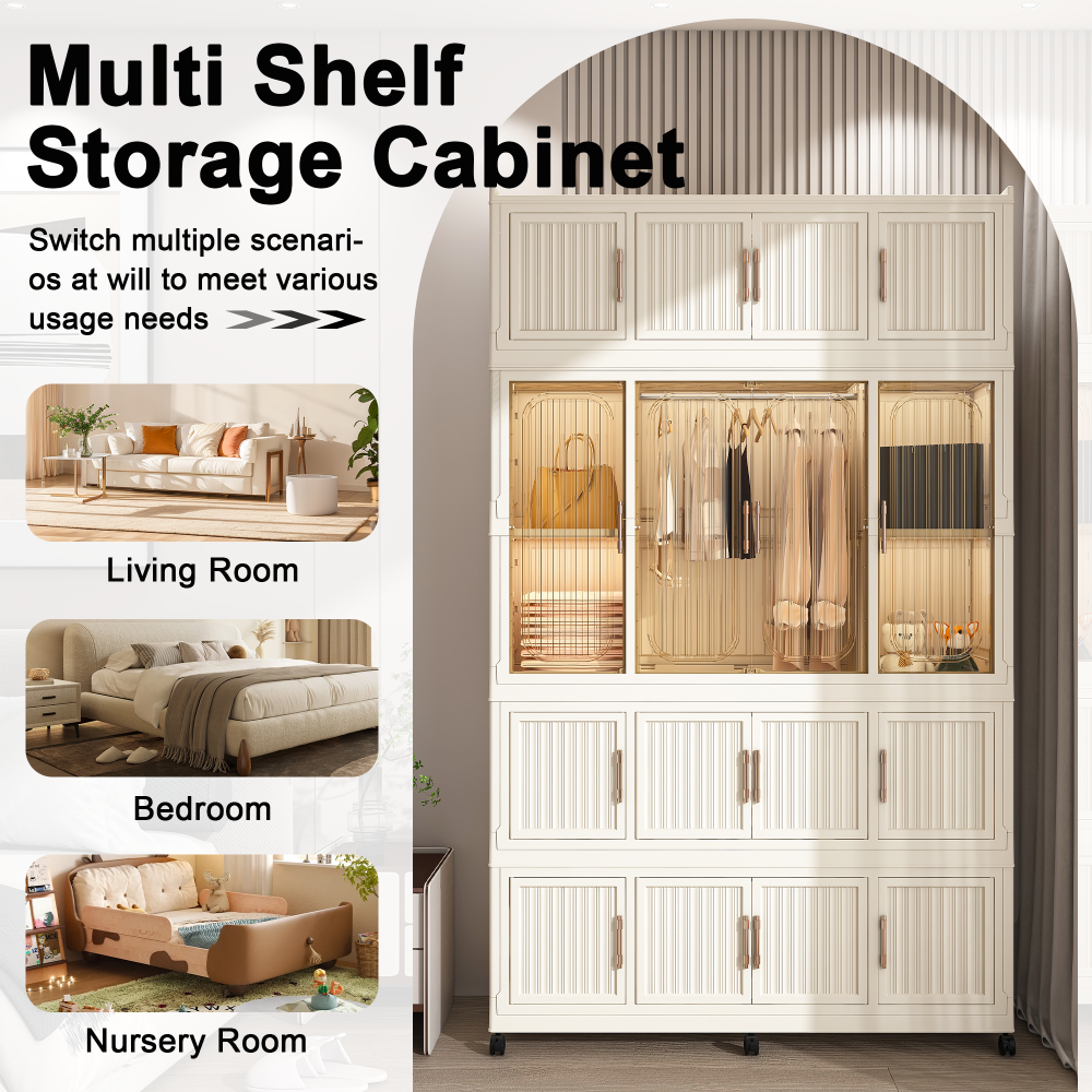 Portable Wardrobe Closet Storage Organizer for Clothes