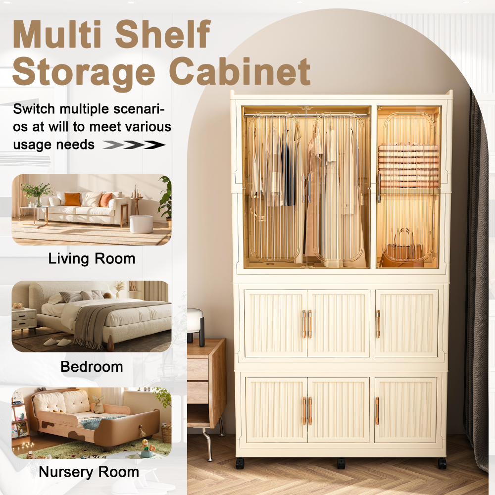 Portable Wardrobe Closet Storage Organizer for Clothes