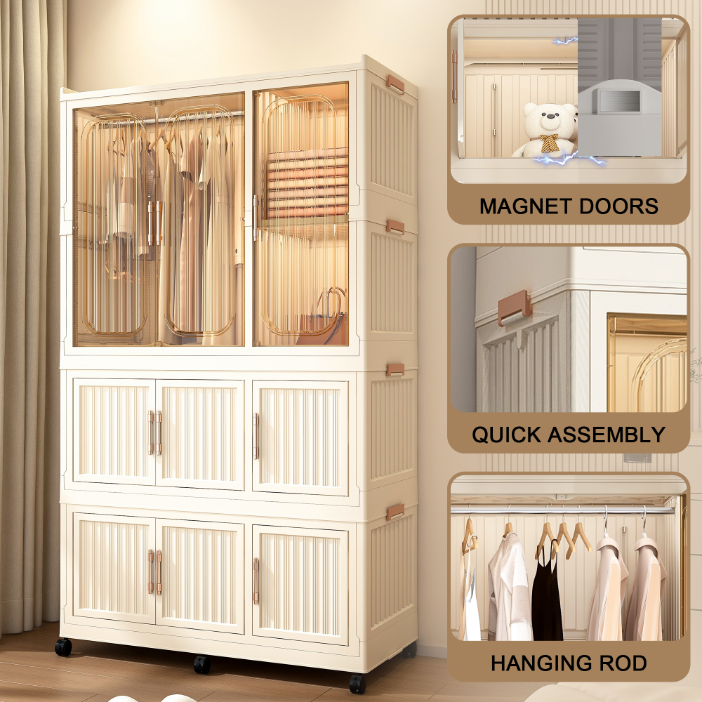 Portable Wardrobe Closet Storage Organizer for Clothes