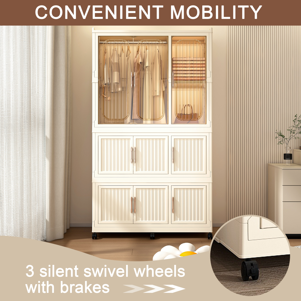 Portable Wardrobe Closet Storage Organizer for Clothes