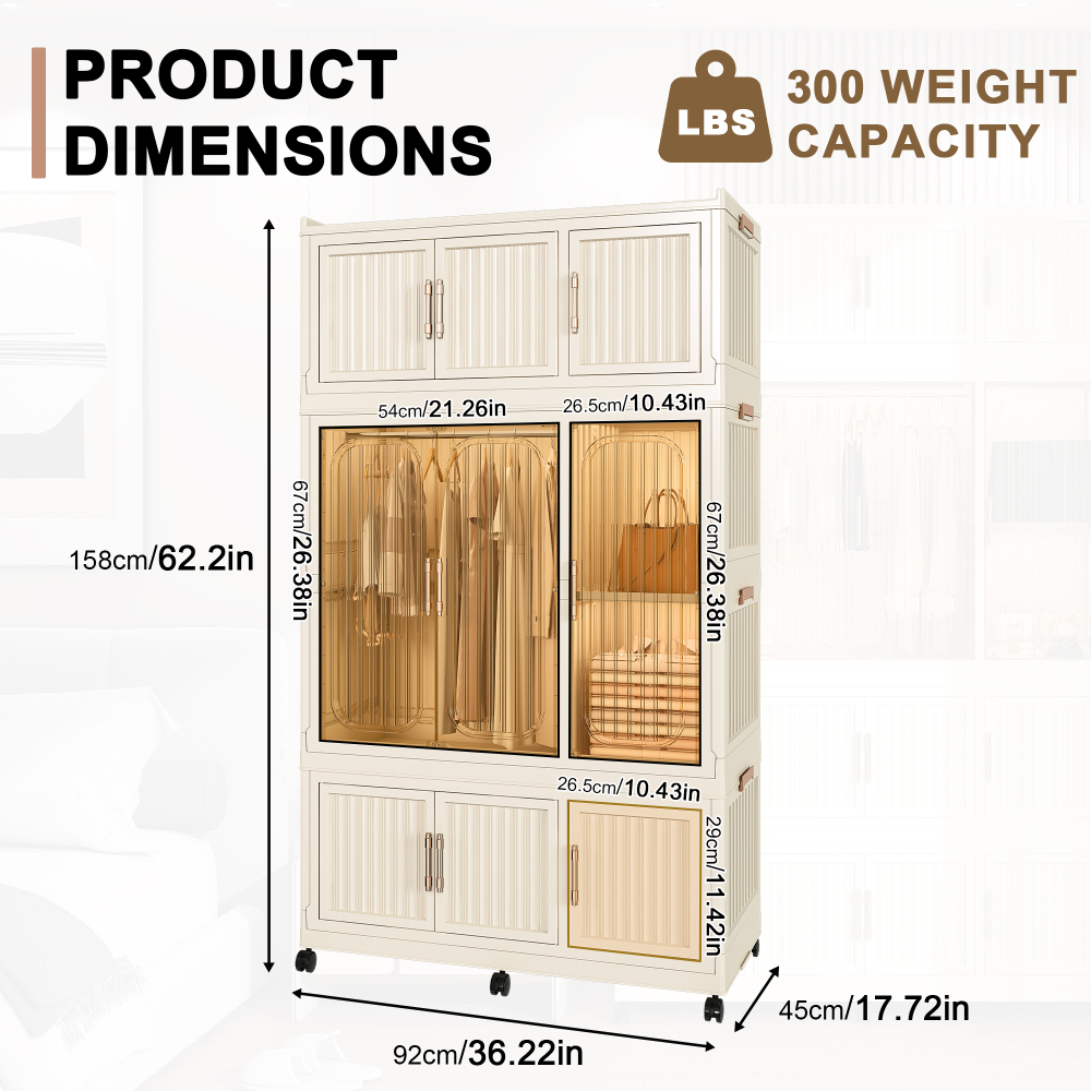 Portable Wardrobe Closet Storage Organizer for Clothes