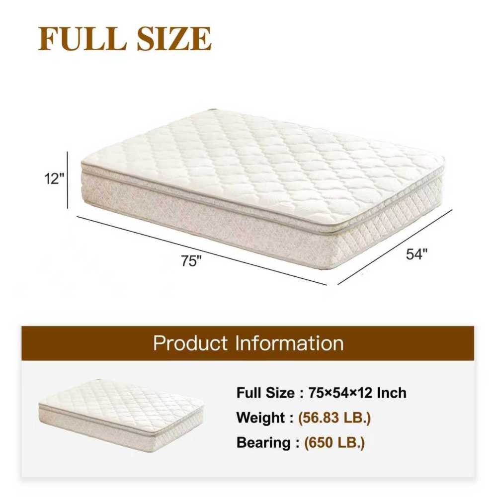 12 Inch Hybrid Mattress in a Box with Memory Foam and Pocket Spring for Pressure Relief & Comfort Sleep & Zoned Support, Medium Firm,CertiPUR-US & OEKO-TEX