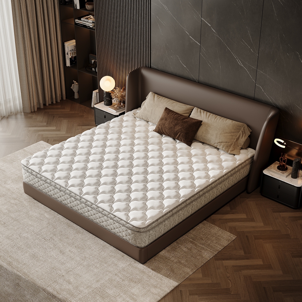 12 Inch Hybrid Mattress in a Box with Memory Foam and Pocket Spring for Pressure Relief & Comfort Sleep & Zoned Support, Medium Firm,CertiPUR-US & OEKO-TEX