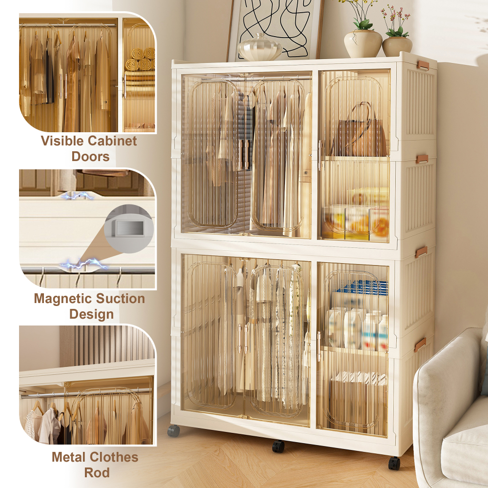 Portable Wardrobe Closet Storage Organizer for Clothes