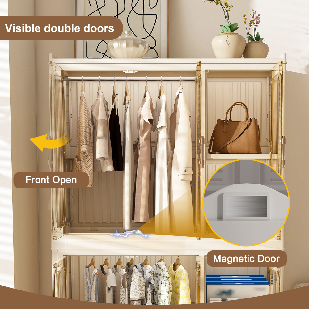 Portable Wardrobe Closet Storage Organizer for Clothes