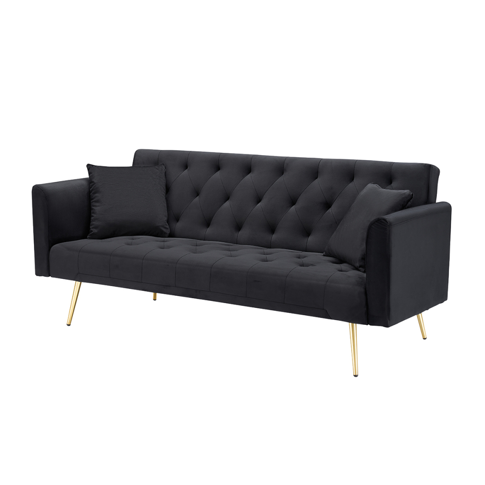 71-inch convertible love seat sofa, American vintage velvet material, suitable for small living room, bedroom, office