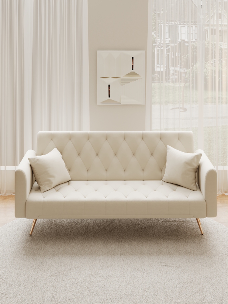 71-inch convertible love seat sofa, American vintage velvet material, suitable for small living room, bedroom, office