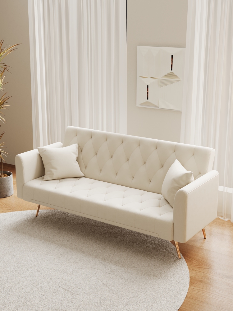 71-inch convertible love seat sofa, American vintage velvet material, suitable for small living room, bedroom, office