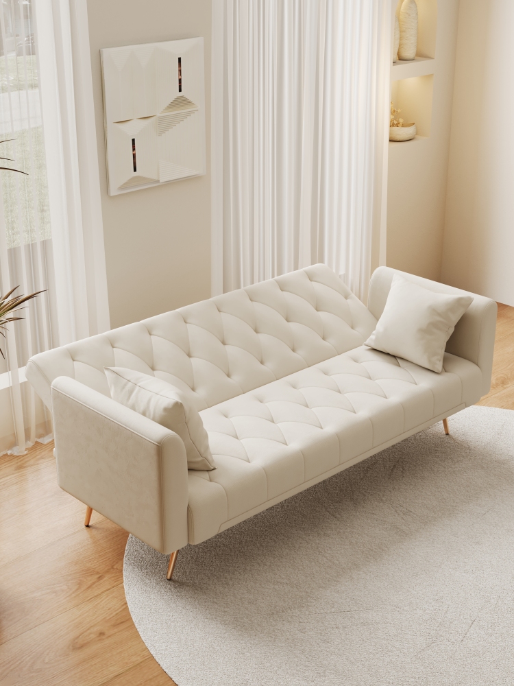 71-inch convertible love seat sofa, American vintage velvet material, suitable for small living room, bedroom, office
