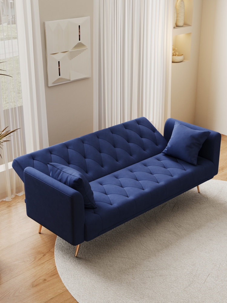 71-inch convertible love seat sofa, American vintage velvet material, suitable for small living room, bedroom, office