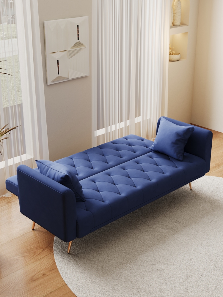 71-inch convertible love seat sofa, American vintage velvet material, suitable for small living room, bedroom, office