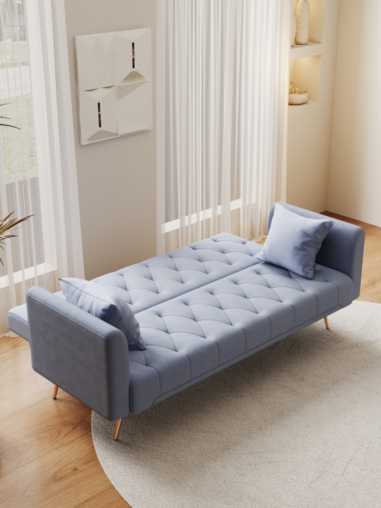 71-inch convertible love seat sofa, American vintage velvet material, suitable for small living room, bedroom, office