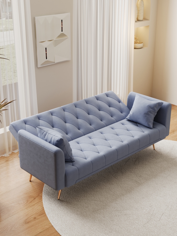 71-inch convertible love seat sofa, American vintage velvet material, suitable for small living room, bedroom, office