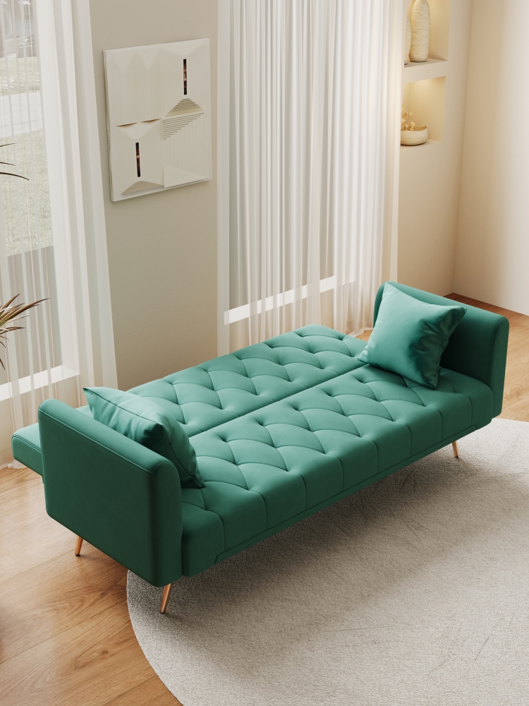 71-inch convertible love seat sofa, American vintage velvet material, suitable for small living room, bedroom, office