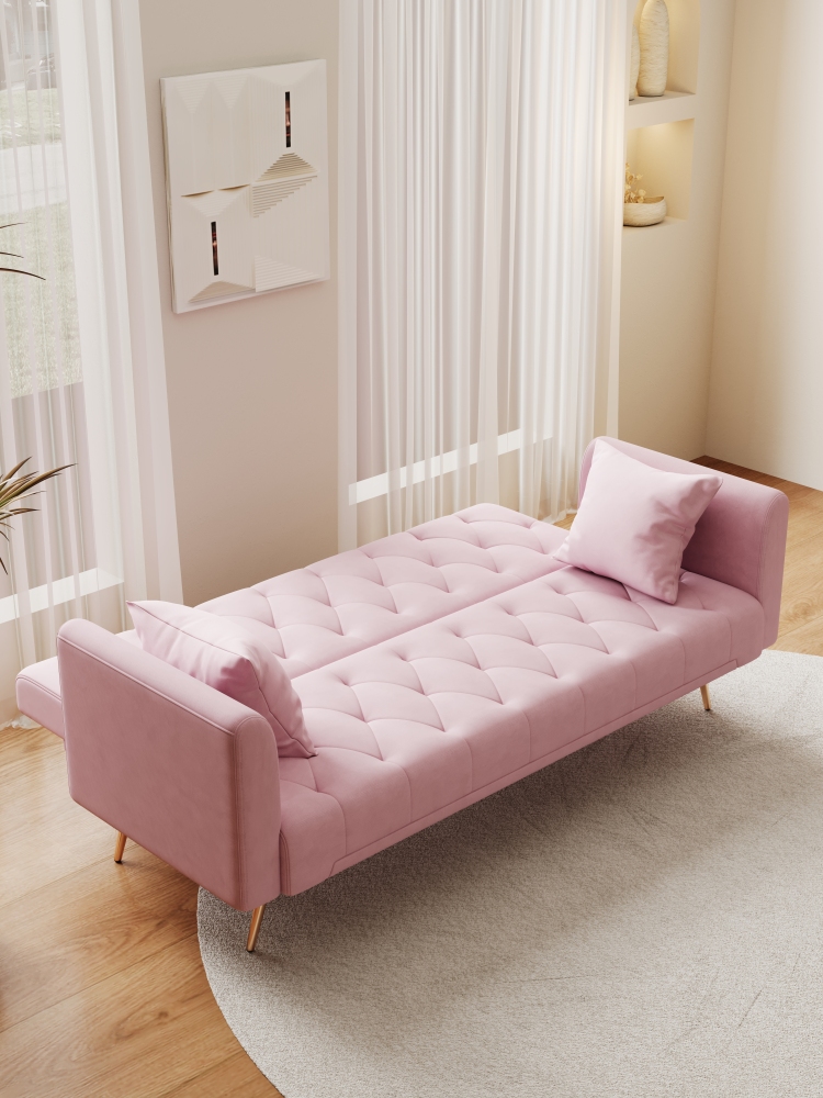 71-inch convertible love seat sofa, American vintage velvet material, suitable for small living room, bedroom, office