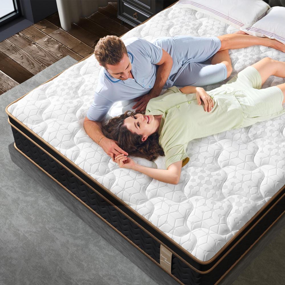 10" Queen Plush Hybrid Mattresses with Independently Encased Coils & Gel Memory Foam, Fiberglass-Free, Motion Isolation-Edge Support, Mattress in a Box, CertiPUR-US Certified