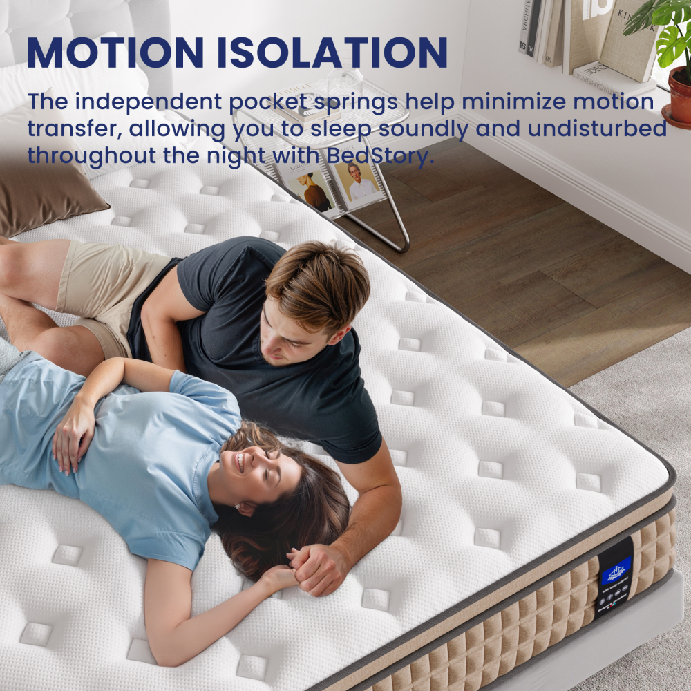 14 Inch King Mattress - Hotel-Collection Hybrid Mattress with Gel Memory Foam & Pocket Springs, Comfortable Modern Bed Furniture