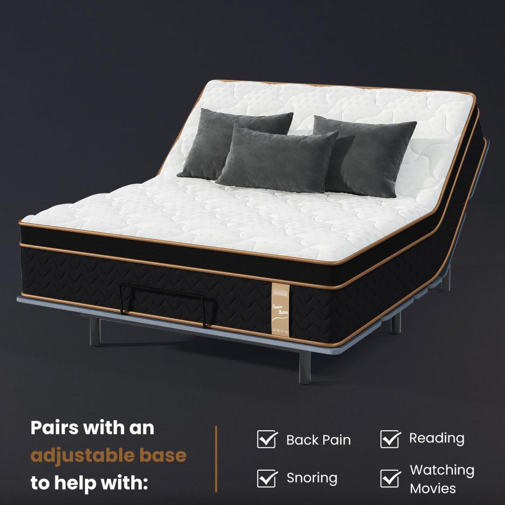 10" Queen Plush Hybrid Mattresses with Independently Encased Coils & Gel Memory Foam, Fiberglass-Free, Motion Isolation-Edge Support, Mattress in a Box, CertiPUR-US Certified