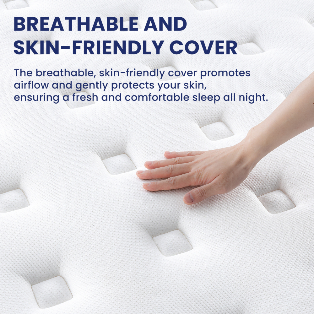 14 Inch King Mattress - Hotel-Collection Hybrid Mattress with Gel Memory Foam & Pocket Springs, Comfortable Modern Bed Furniture