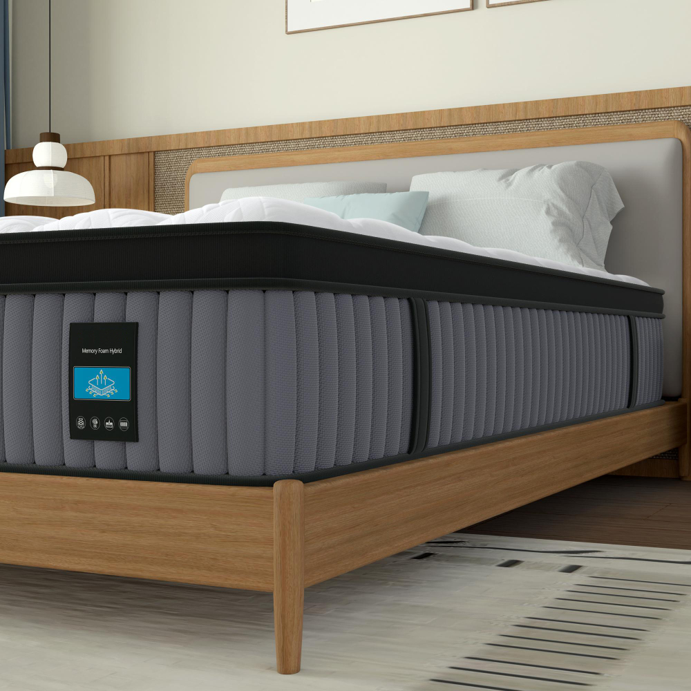 14 Inch Hybrid Mattress King – Memory Foam & Pocket Spring Bed – Cooling, Pressure Relief, Back & Hip Support – Luxury Ergonomic Mattress